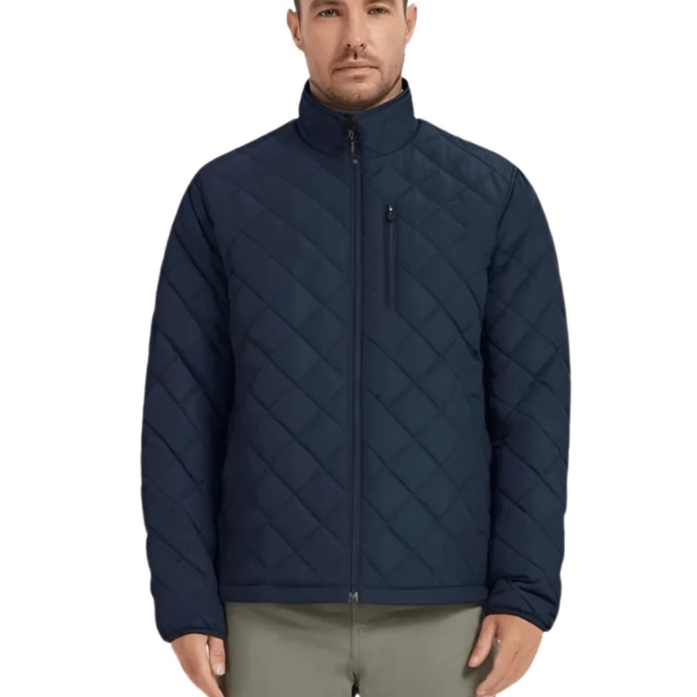 NWT Hawke & Co Men's Navy Blue HK Quilted Heritage Puffer Jacket in Size Medium - Picture 2 of 6